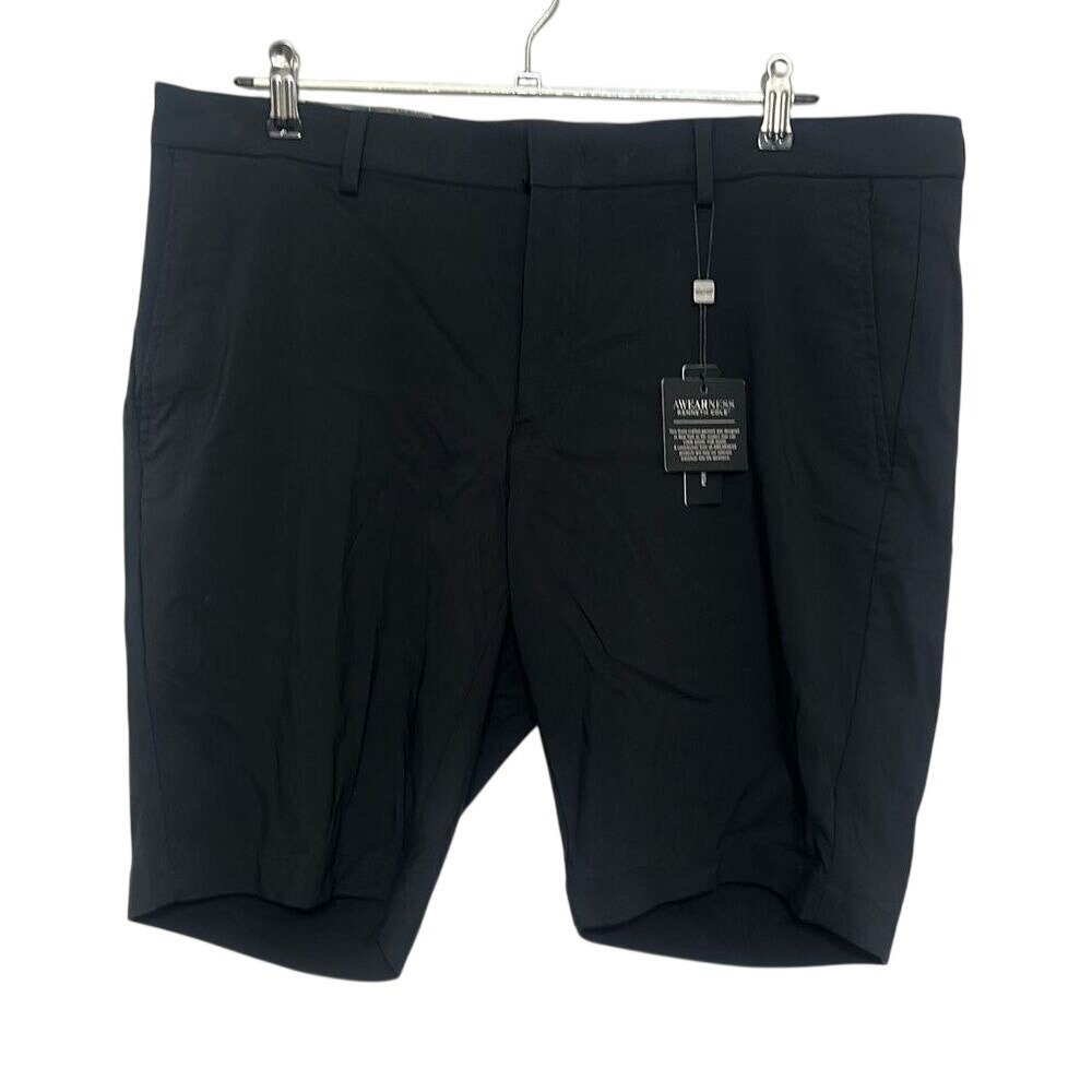 NWT Kenneth Cole Mens Black Slim Fit Stretch Performance Tech Short Size 34